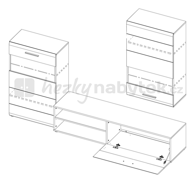 Obývací stěna Kombino 12B CMBM12B (s osvětlením)