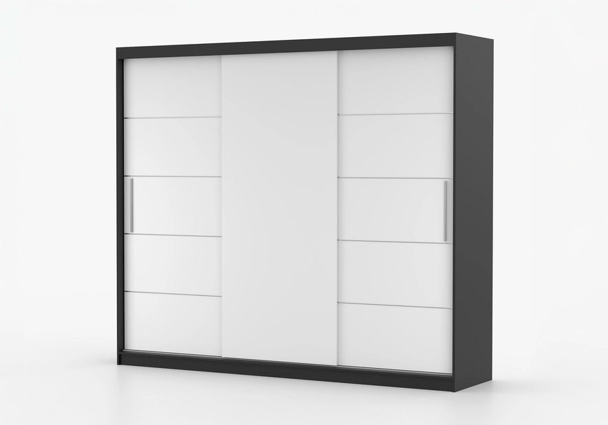 Šatní skříň Arrun (černá + bílá)