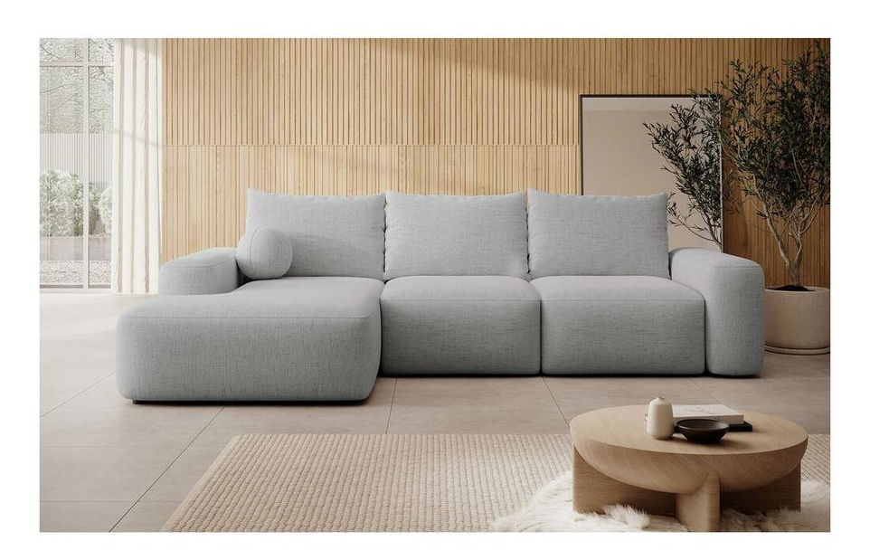 Rohová sedací souprava Carlito (L) (šedá + černá)