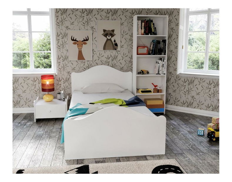 Jednolůžková postel 80 cm Bikavi 1 (bílá) (s roštem)