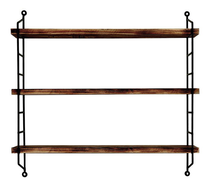 Dekorativní nástěnná police Duvelo 6 (ořech + černá)