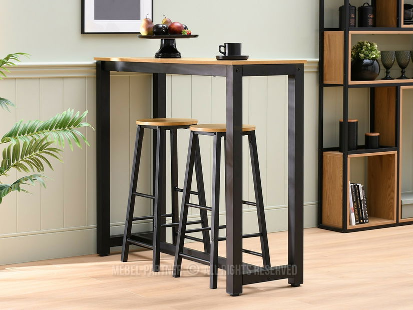 Barová židle Fukando (dub + černá)