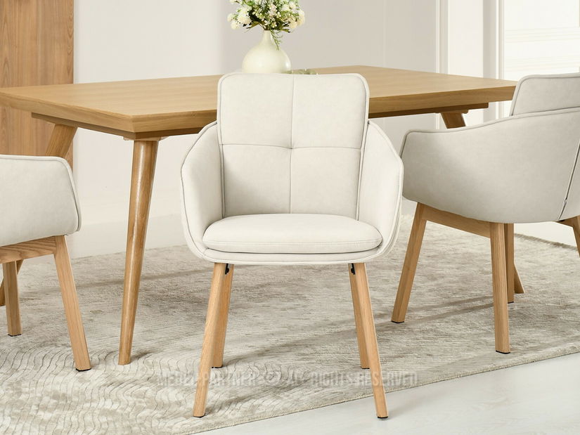 Jídelní židle Minimas (krémová + dub)