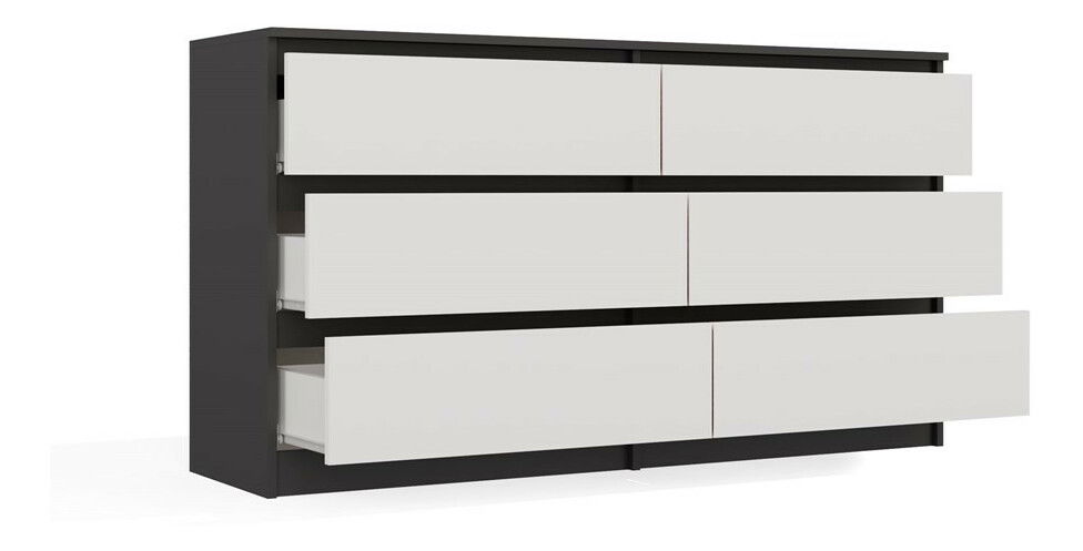 Komoda Musecalo 6 140 (antracit + bílá)