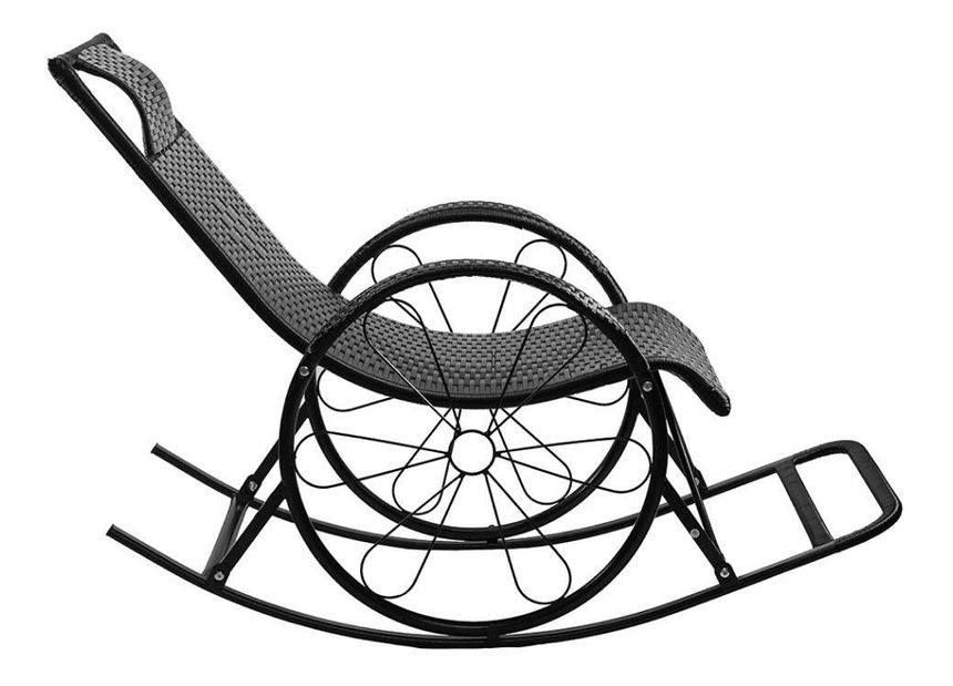 Houpací křeslo Rokefeler (ratan + černá)