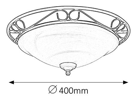 Stropní svítidlo Athen 3722 (černá + rýžové kamenné sklo)