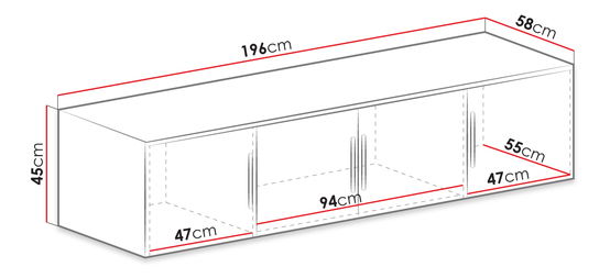 Nástavba na skříň Lenona D4 (grafit)