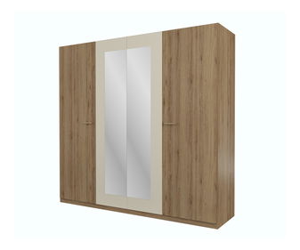 Šatní skříň Verdeene L (divoký dub + béžová)