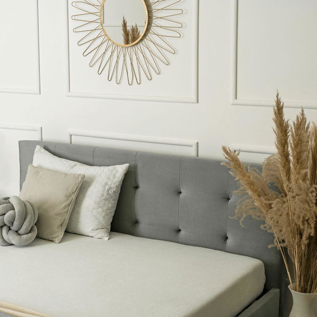 Manželská postel 160 cm Baviera (šedá) (s roštem)