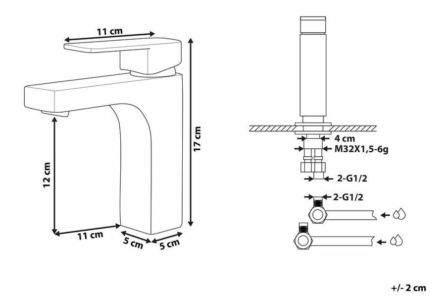 Vodovodní baterie Iruza (zlatá)