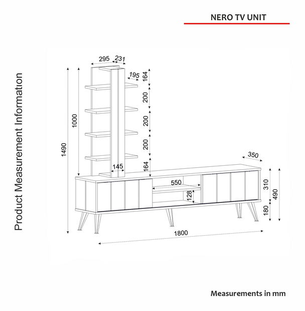 Obývací stěna Neo (Tmavá hnědá)