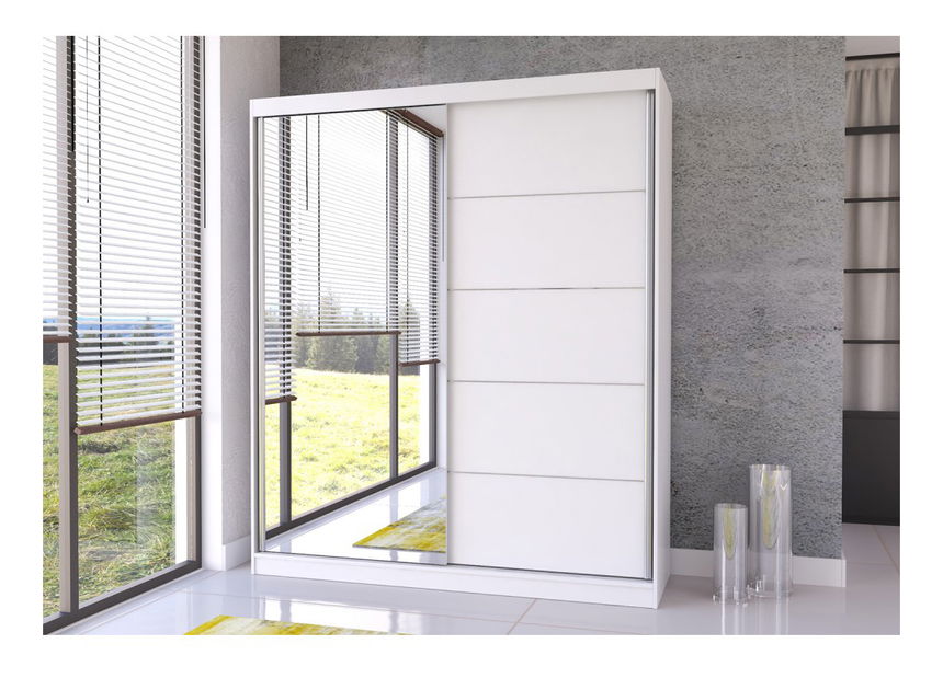 Šatní skříň Balor 05 (bílá + bílá)