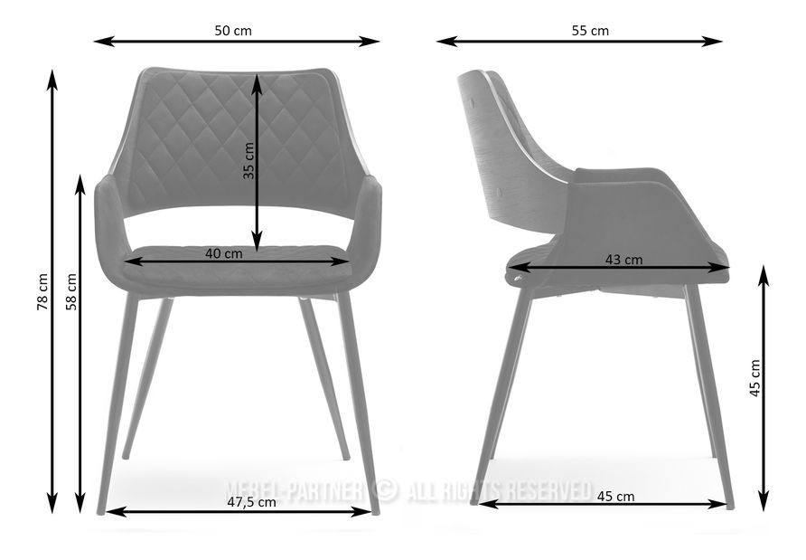 Židle Morgana (dub šedý + černá)