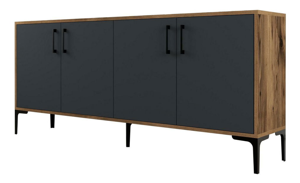 Skříňka Kim 180 (ořech + antracit)