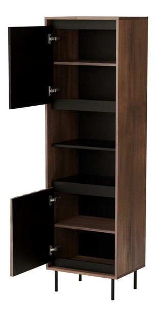 Policová skříň Sting W1 (ořech + černá)