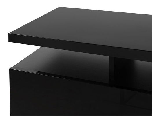 TV skříňka s krbem Anaceta (bílá + lesk bílý)