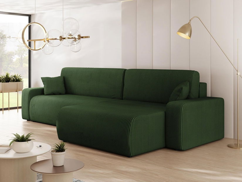 Rohová sedací souprava Euston (tmavě zelená)