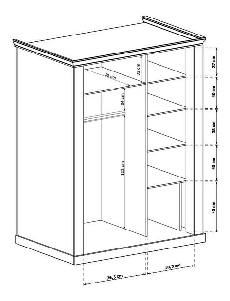 Šatní skříň Atena 146 (craft zlatý)