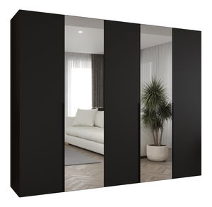 Šatní skříň 250 cm Alice 2 (černá + černá)