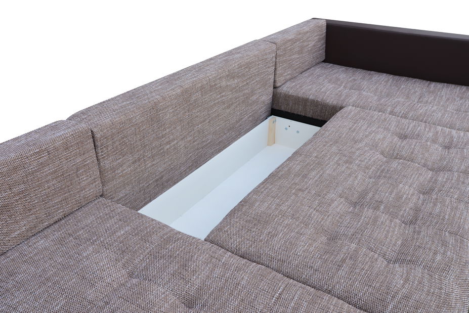 Rohová sedací souprava U Nebula (šedá + bílá) (P)