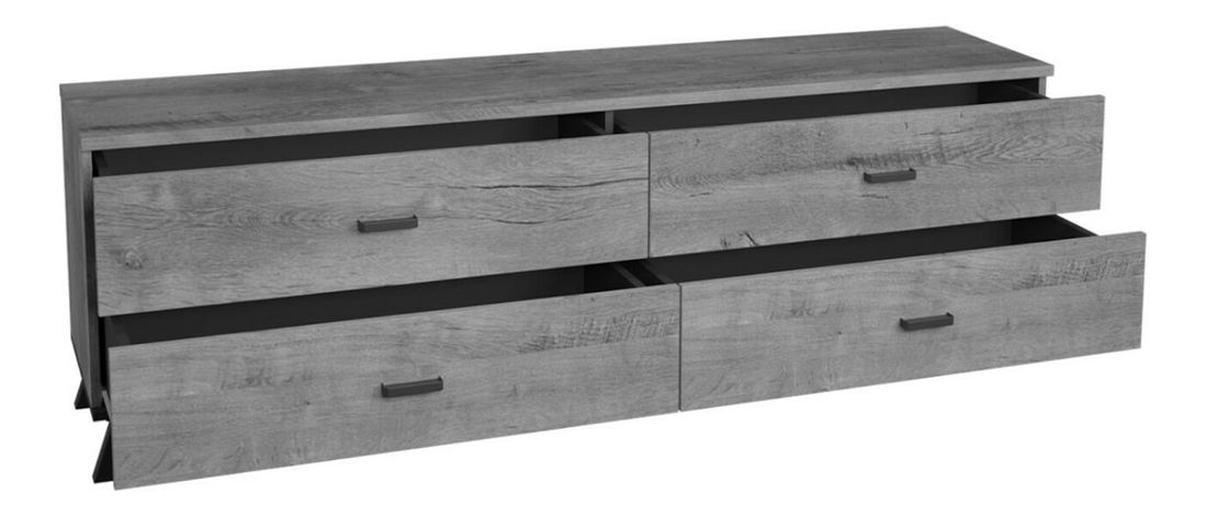 Komoda Juha 7 (dub lefkas + černá) *výprodej