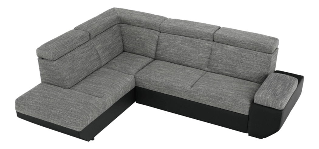 Rohová sedací souprava Akron černá + melír (L)