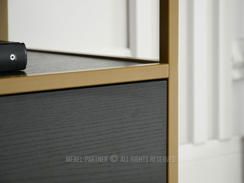 TV stolek/skříňka Soren Rtv (černé dřevo + zlatá)