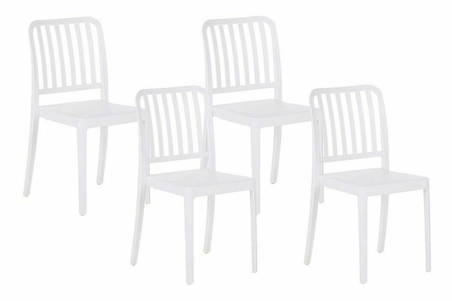 Set 4 ks zahradních židlí Sinnamon (bílá)