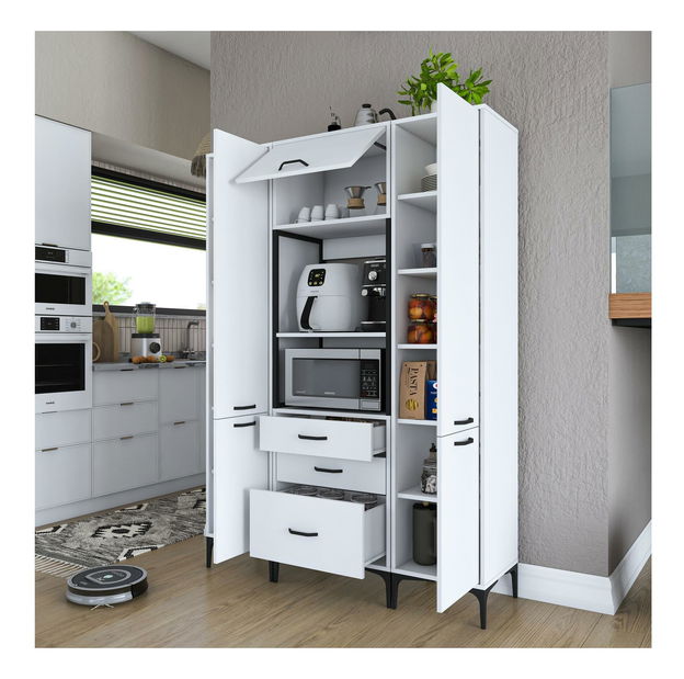 Policová skříň Jenaretta 145 (bílá)