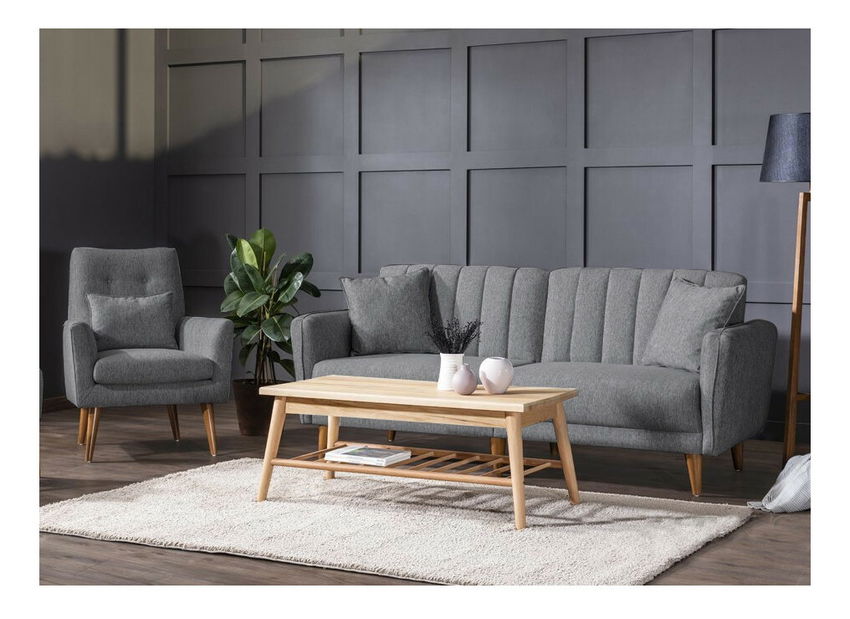 Sedací souprava 3+1 Acanti (Tmavá šedá)