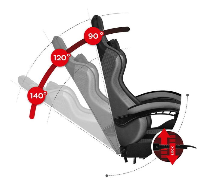 Herní křeslo Fusion 4.7 (černá + šedá)