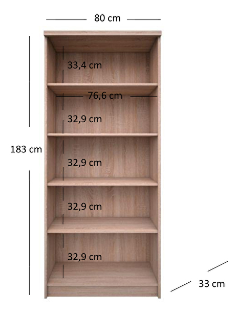 Regál Tianna 80 (dub sonoma)