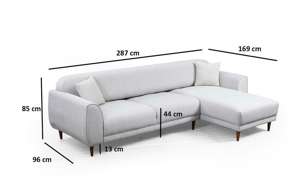 Rohová sedačka Imagetta (P) (béžová + ořech)