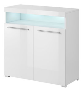 Skříňka Indiko Typ 45 (bílá + lesk bílý) (s osvětlením)