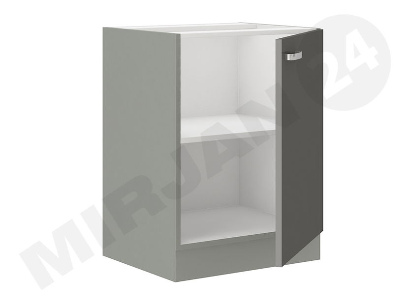 Dolní kuchyňská skříňka Milo 60 D 1F BB (šedá + šedý lesk)