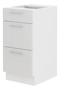 Dolní kuchyňská skříňka Lavera 40 D 3S BB QUADRO (bílá + lesk bílý)