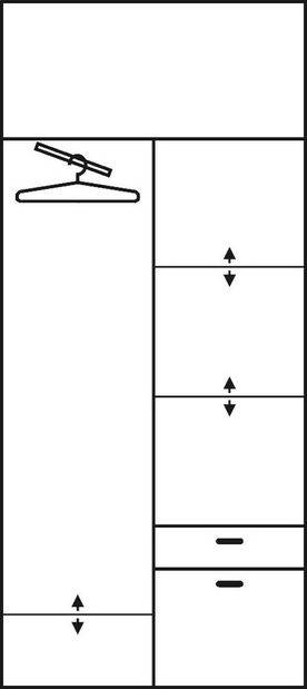 Šatní skříň Alfonzo 1 (se zrcadlem)
