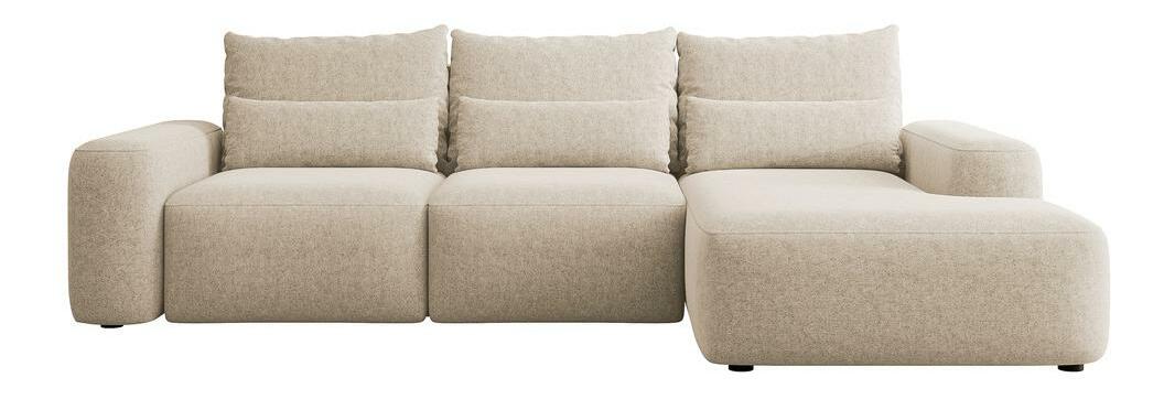 Rohová sedací souprava Carlito (P) (světlebéžová + černá)