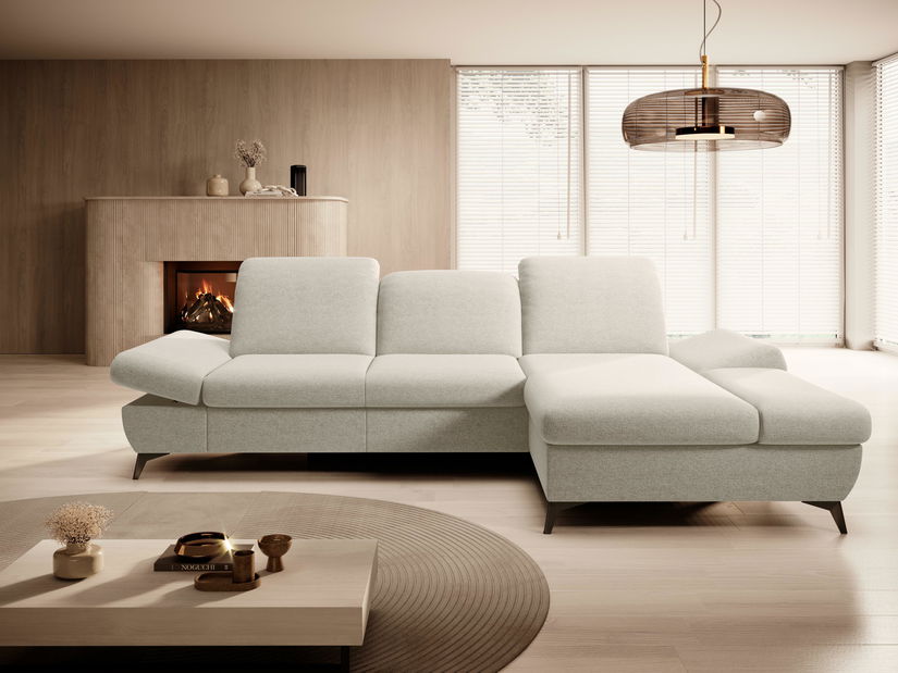 Rohová sedací souprava Harpie (bílá) (P)