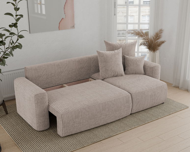 Rohová sedačka Denia (P) (světlohnědá)