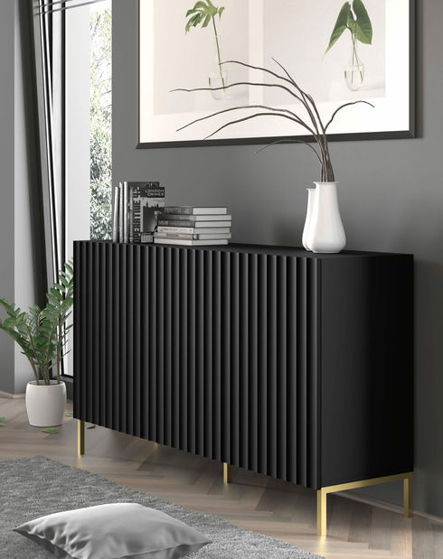 TV stolek/skříňka 150 3D Warsaw (černá + zlatá)