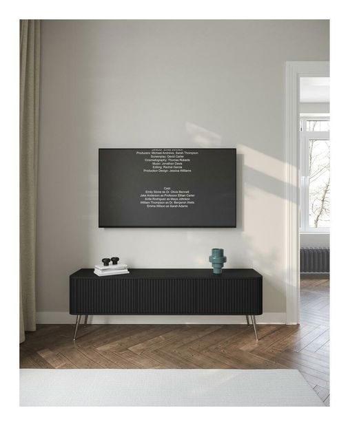 TV skříňka/stolek Oglio O5 (černá + stříbrná)