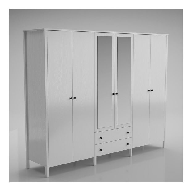 Šatní skříň Franc 76 (bílé dřevo)