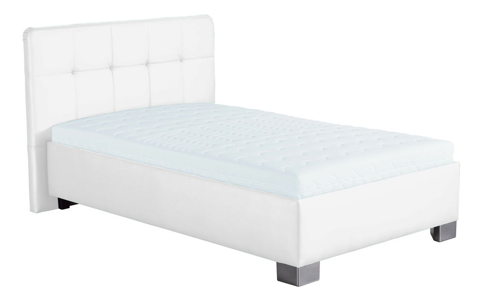 Manželská postel 140 cm Blanár Kelly (bílá) (s roštem a matrací Nelly)