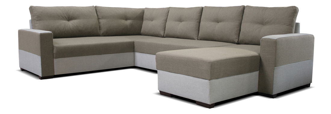 Rohová sedací souprava U Arenna BL+2+L (s taburetem) (hnědá + béžová) (P)
