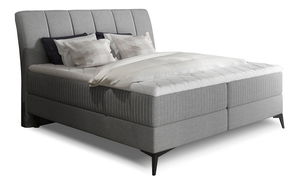 Boxspring postel 180 cm Alberto (šedá) (s matracemi)