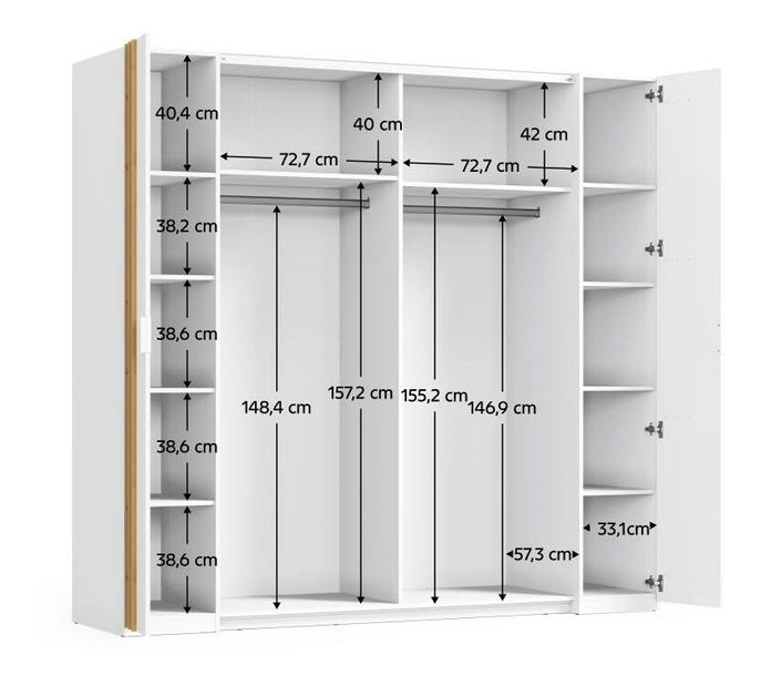 Skříň Frens (bílá + dub artisan)