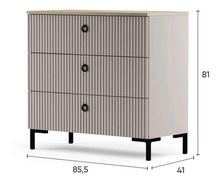 Komoda Demandaron 2 (taupe + dub silverjack)