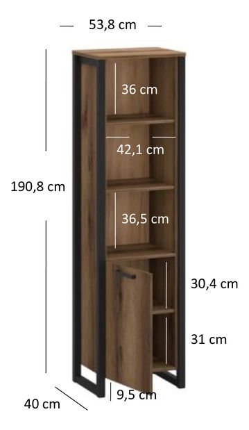 Regál Marni (dub dělano tmavý)