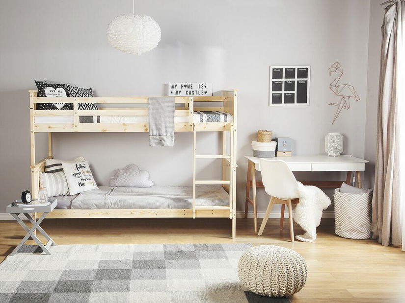 Patrová postel 90 cm RADIN (s roštem) (světlé dřevo)